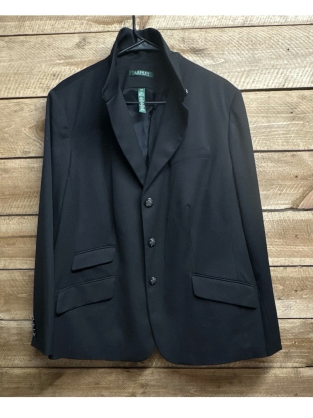 Lauren Ralph Lauren Black Three-Button Blazer W18
